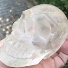 713g Natural quartz hand carved crystal skull reiki healing
