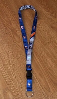 NEW New York Mets Lanyard Keychain Double Side Logo Breakaway MLB Baseball NYM - Image 1 of 4