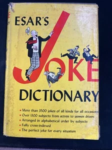 Esar’s Joke Dictionary-HB-1945 DJ H5 - Picture 1 of 12