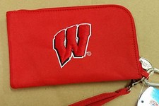 Wisconsin Badgers ID Wallet Wristlet Cell Phone Case Charm 14 Purse 