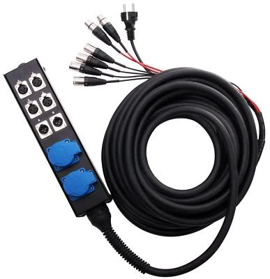 Pronomic Profi Stage Multicore 4/2/2 6-Kanal 2x Schuko Live Stage Bühnen Box 15m