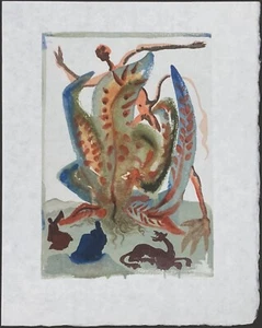 Salvador Dali "Greed" Original Divine on Japon nacré - Picture 1 of 7