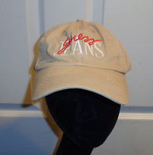 GUESS Jeans Retro Red Script Tan Beige Adjustable Hat Cap Vintage 100% Cotton