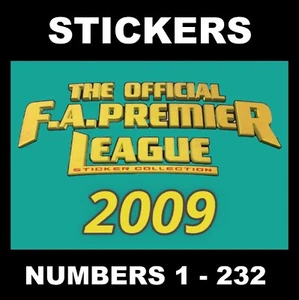 Pegatinas de fútbol americano Topps Total 2009 de la Premier League #1 a 232 - Imagen 1 de 166