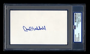 CARL HUBBELL SIGNED MINT INDEX CARD PSA/DNA AUTOGRAPHED HOF NY GIANTS WSC - Picture 1 of 1