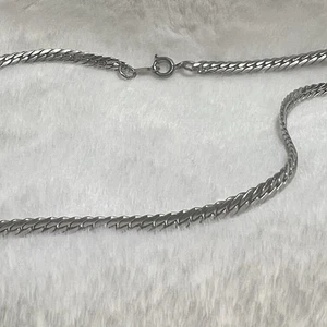 Sterling Silber Fischgrät Halskette 16 Zoll | Vintage Nachlass - Bild 1 von 12