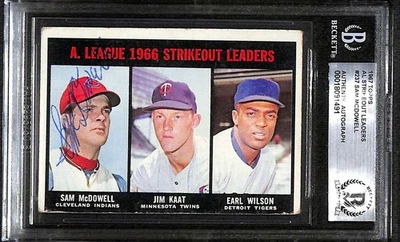 1967 Topps 237 Kaat/McDowell/Wilson  BGS Auto Autographed Sam Sign BAS C100105 - Image 1 of 3