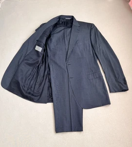 Canali L13220 Pinstripe Wool 2Pc Suit Men's Size 46R/40W Italy Made Drop 7XL EUC - Picture 1 of 23