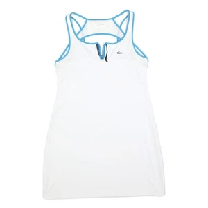 LACOSTE Womens White & Blue Sport Dress Polyester Blend Sleeveless Mini M Tennis - Picture 1 of 6
