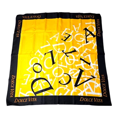 Bufanda de seda vintage Christian Dior Dolce Vita perfumes 36x35 Foto 1 de 4