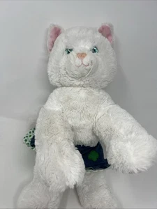 Minifalda Build a Bear Cat Kitten ojos azules felpa blanca gatito 15" con jeans - Imagen 1 de 9