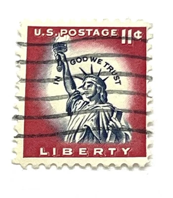 US Scott # 1044A 11c Statue Of Liberty 1961 Stamp Cancelled Uncertified Ungraded - Image 1 of 4