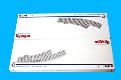 Marklin 24671 and 2462 C Track Right and Left Hand Curved Turnouts - Image 1 of 4