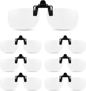 Set de 6 gafas con clip lupa 1.5X lentes transparentes bloqueo luz azul - Picture 1 of 12