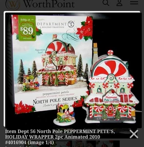 Dept 56 Peppermint Pete’s Candy Factory North Pole Christmas Village +happy Wrap - Picture 1 of 3