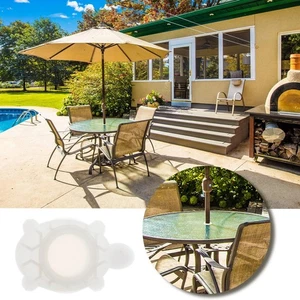 Weiße 2 Zoll Silikon Kappen Standardgröße passt Regenschirmsockeln Schreibtisch Draht Löcher - Bild 1 von 12