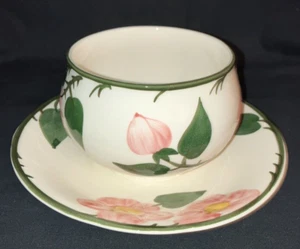 Villeroy & Boch WILDROSE Sauciere mit Teller 1-Teil handbemalt Porzellan Vintage - Bild 1 von 4