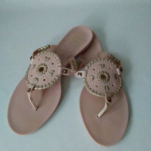 Jack Rogers Georgica Women's Blush/ Tan Jelly Thong Sandals Flip Flops Size 10 - Picture 1 of 6