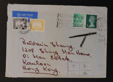 1976 England to Hong Kong Airmail Postage Due Cover
