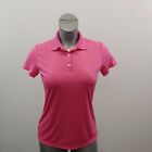 Hanes Cool Dri Polo Shirt Women's Size Small Pink Short Sleeve Polyester Top