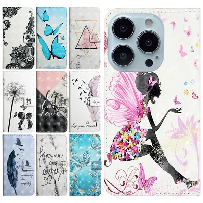 Para iPhone 15 16 Pro Max 14 13 16e Bonita Cartera Abatible Cuero Teléfono Estuche Cubierta  Foto 1 de 4