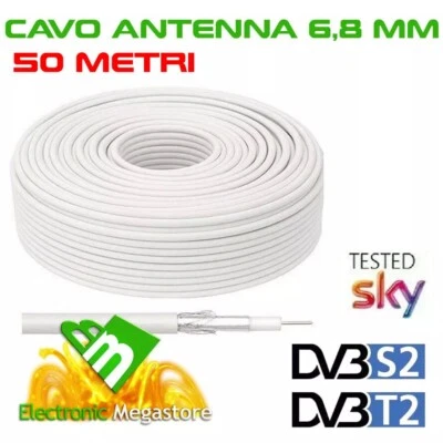 Cavo antenna tv digitale terrestre satellitare 7 mm Matassa da 50 Metri - Immagine 1 di 2