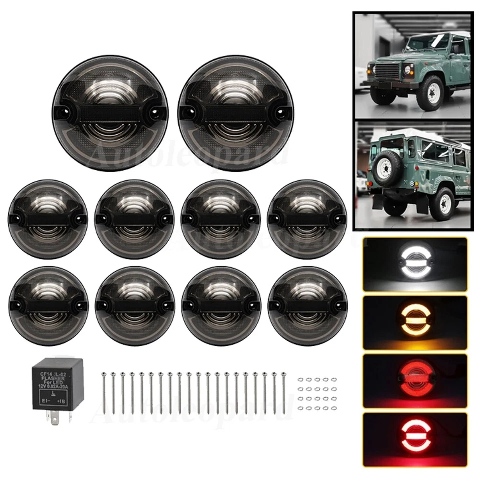 Luces traseras y antiniebla, reversa y laterales indicadoras LED para Land Rover Defender/90/110 10 un. Foto 1 de 4
