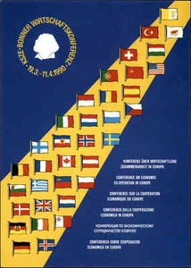 1990 Política Bonn Bonn Conferencia Económica (con sello especial en postal) - Imagen 1 de 2