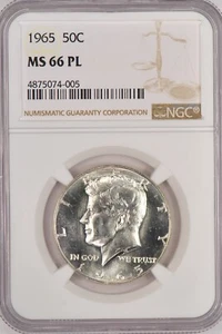 1965 Kennedy Half Dollar NGC MS 66 PL MS66 Proof Like Top Pop Coin None Finer - Picture 1 of 2