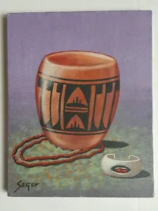 Pintura al óleo original de David Seger navajo artista nativo americano del suroeste - Imagen 1 de 7