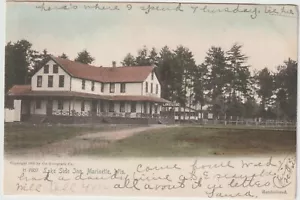 Postcard 1907 Lake Side Inn, Marinette, Wisconsin Handcolored Rotograph Co. - Picture 1 of 2