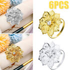 6Pcs Napkin Ring Set Flower Napkin Ring Buckle Durable Hollow Out Flower Irn