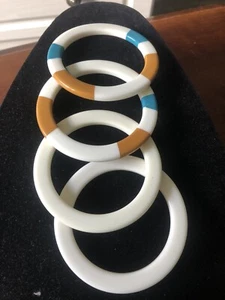RETRO Stacking Bracelet Bangles x4 Funky Costume Jewellery - Picture 1 of 15