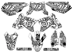 2005-2023 DRZ 400 SM ZANY White Senge Graphics Kit Compatible with Suzuki - Picture 1 of 10