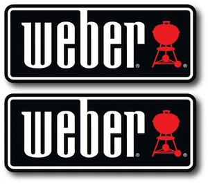 2X WEBER LOGO DECAL STICKER 3M US MADE CAR TRUCK VEHICLE GRILL BBQ BARBECUE - Picture 1 of 1