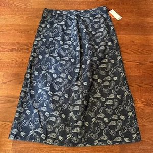 New Cider Women's Size 1XL Blue Jean Denim Paisley Pattern Long Maxi Skirt - Picture 1 of 7