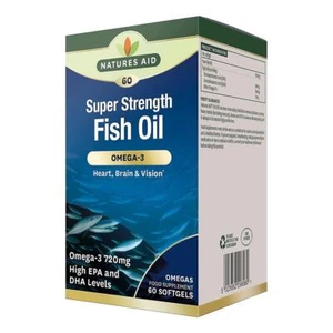 Natures Aid Omega 3 Super Strength Fish Oil 707mg 60 Softgels - Picture 1 of 4