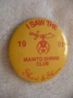TK- VINTAGE 1991 SHRINERS MANITO SHRINE CLUB PIN BADGE #40439 (NICE!!!!