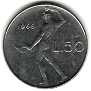 1966 50 LIRE ~ AUS ITALIEN ~ SIE BEWERTEN ES ~ BITTE SEHEN SIE SCAN stk i1 - Bild 1 von 4