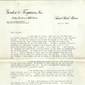 1930 Gordon & Ferguson Membrete Letra Telégrafo St Paul La Crosse Red Wing R2 - Imagen 1 de 3
