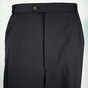 JOSEPH ABBOUD Black Solid Cuffed Roll-Up Men Pleated Dress Pants Siz 36"W x 34"L - Picture 1 of 11