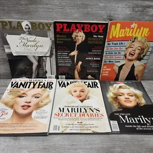Marilyn Monroe Magazine Lot (6) Playboy Vanity Fair Tragic Story American Icons - Picture 1 of 16