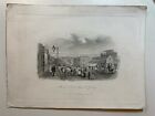 Antique Engraving Print 1857 "Moorabool St. From Myers St, Geelong"