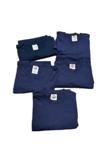 Vintage Blank T-shirt Lot of 5 Youth Kids Size Large Navy Blue NWOT Delta AAA - Picture 1 of 12