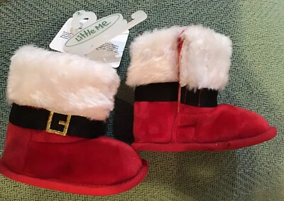 NEW Little Me SANTA  Booties Size 6-9 Months NEW - Image 1 of 2