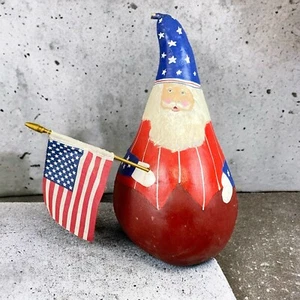 Arte de calabaza pintado a mano Papá Noel decoración de Navidad calabaza arte popular - Imagen 1 de 10