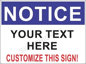 SIGNO DE AVISO PERSONALIZABLE - 9"" X 12"" ALUMINIO - CUALQUIER TEXTO QUE DESEES, letrero de negocios - Imagen 1 de 1