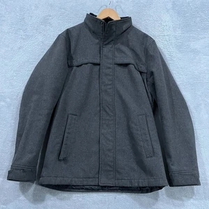 Dockers Jacket Mens Medium Quilted Zip Gray Preppy Insulated Snap Outdoors - Picture 1 of 14