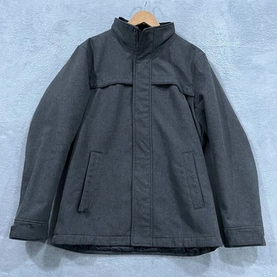 Dockers Jacket Mens Medium Quilted Zip Gray Preppy Insulated Snap Outdoors - Image 1 of 4