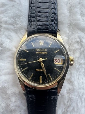 RELOJ DE CUERDA MANUAL VINTAGE ROLEX PRECISION OYSTERDATE REF#6466 30mm RELLENO DE ORO Foto 1 de 4